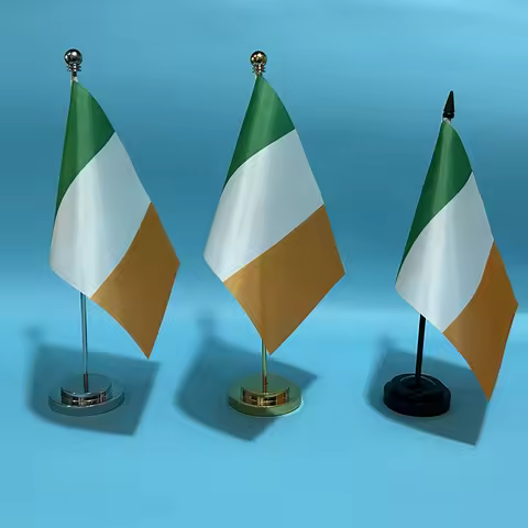 SKY FLAG Office Desk Flag Of Ireland flag 14x21cm polyester IRE IR IRISH ireland National flag Desk 