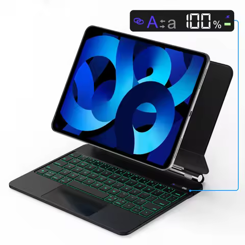 Smart Magic Keyboard for Apple iPad Pro 12.9 2022-2018 iPad Air 13 LCD Display Trackpad Backlit Magn