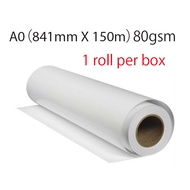 A0 (841mm X 150m) Plotting Roll Paper (1 roll per box)