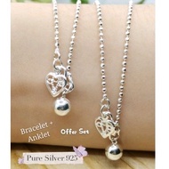 Pure Silver 925(Bracelet +Anklet) /(Gelang Tangan +Gelang Kaki)Offer set