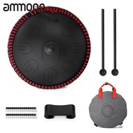 [ammoon]15 inch 9 Tone Steel Tongue Drum Hand Pan Drums with Drumsticks Percussion Musical Instruments