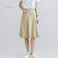 Eyouth 1949 women skirts high waist knee lenth A line skirts midi skirt