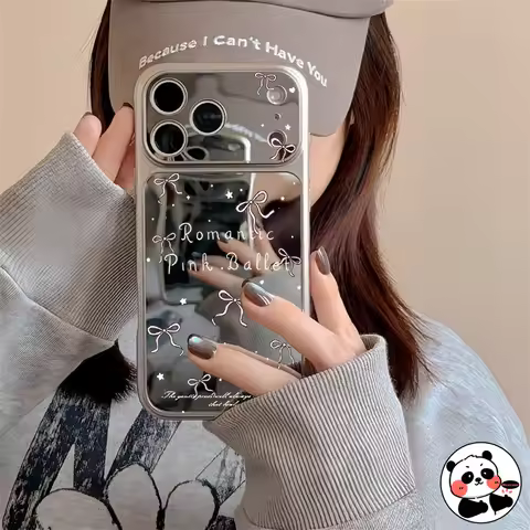 Elegant Bow Mirror Phone Case For ZTE Blade A76 A56 Pro A55 A54 A36 A35 A345 5G 4G Luxury Cover Cute