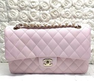 Chanel pink sakura caviar classic flap medium 25cm cf 牛皮 荔枝皮 經典 中號 金鏈