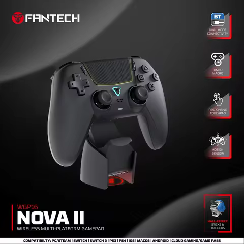 FANTECH NOVA II WGP16 Wireless controller Hall Joystick and Effect Trigger Built-in Speaker for PS4 