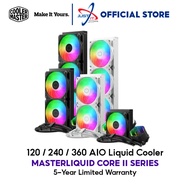 COOLER MASTER MASTERLIQUID CORE II SERIES 240 / 360 AIO LIQUID COOLER - BLACK / WHITE