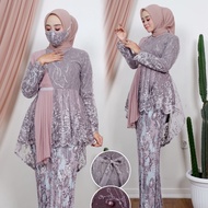 KEBAYA AURORA SELENDANG KEBAYA BRUKAT TILE KEBAYA WISUDA WARNA TARO