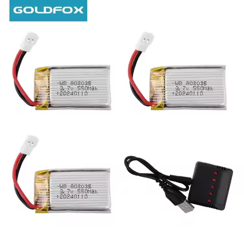 3.7V 400mAh Lipo Battery For X4 H107 H31 KY101 E33C E33 U816A V252 H6C RC Drone Spare Parts 3.7v 802