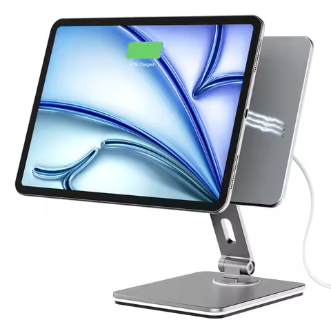 Tablet Magnetic Wireless Charging Stand For iPad Pro M4 13/12.9/11/M2 iPad Air 5/4th Foldable Alumin
