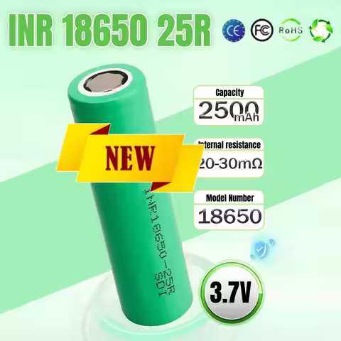 💖🎊3.7V 2500mah 18650 Battery For Samsung 25R INR 18650 20A Lithium Lon Battery Replacement External 