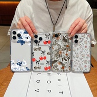 Flower Leaves Phone Case For OPPO Reno 8 Pro 7 4  6 5 Lite 5F 5Z 6Z 7Z 8Z 8T 5G A74 4G  Transparent 