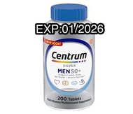 🇺🇸銀善存男士Centrum Silver Men 50+ 配方200粒 200 Count 多種維生素,維他命,多種礦物質補充劑片 Multivitamin, Multimineral Supple