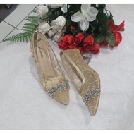 Syhafira wedding shoes syakira bridal heels graduation heels glass heels 5 cm gold