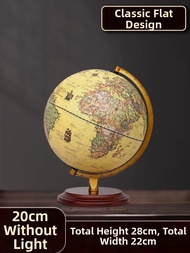 Retro Earth Globe Desktop Ornaments 360° Rotation Soft Light LED Lamp New Chinese Style Analog Earth