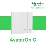 Schneider Electric AvatarOn C: 4GANG 1WAY OR 2WAY switch with fluorescent locator