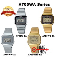 CASIO ของแท้ รุ่น A-700 series นาฬิกาผู้ชาย นาฬิกาผู้หญิง ตัวเรือนบางพิเศษ สายสแตนเลส วินเทจ พร้อมกล่อง ประกัน1ปี A700WMG, A700W, A700WM, A700 A-700W-1A A-700WG-9A A-700WM-7A A-700WMG-9A