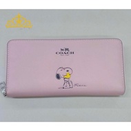 PEANUTS Snoopy Zippy Wallet Women's Pink Long Wallet