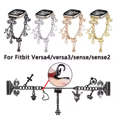 Stainless Steel band for fitbit sense sense 2 Watchband Bracelet Lady Women metal strap for fitbit v