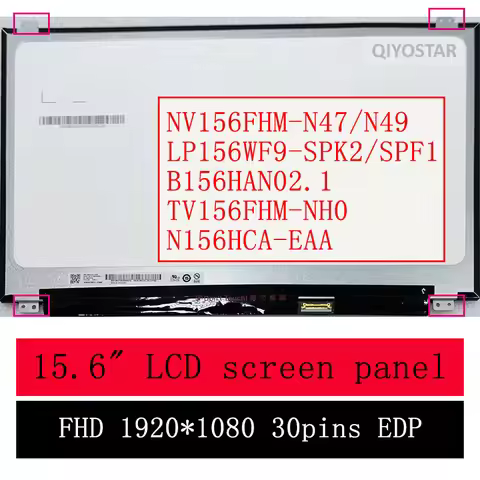15.6" IPS Laptop LCD Screen NV156FHM-N47 Fit NV156FHM-N49 TV156FHM-NH0 B156HAN02.1 N156HCA-EAA FHD 1