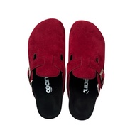 Cean.co Clog Mule Boston Suede Sandals Unisex and Viral Slip-On Shoes Premium Velvet Anti-Slip marro