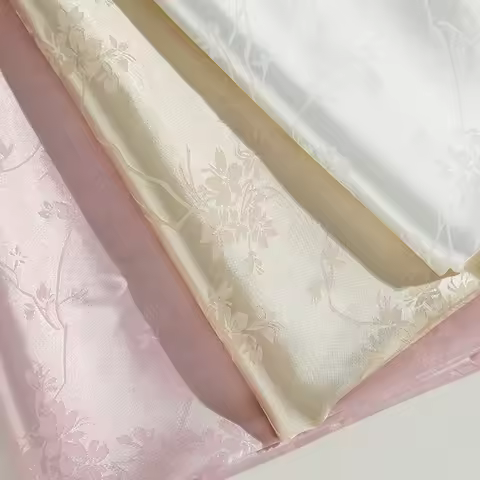 1m/2m/3m Breathable Flower Branch Jacquard Satin Fabric for Chinese Style Dress ,Shirt,Fashion Cloth