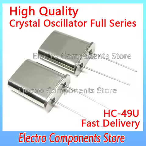 10PCS HC-49U Quartz Crystal Resonator Passive Oscillator 49U DIP-2P 2MHz 4MHz 6MHz 8MHz 9MHz 10MHz 1