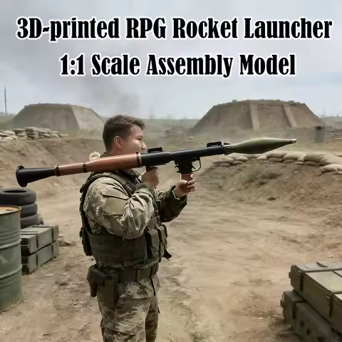 130CM 3D Printed RPG Model Soviet Rocket Launcher Ornament Military Fan Collection Wall Hanging Deco