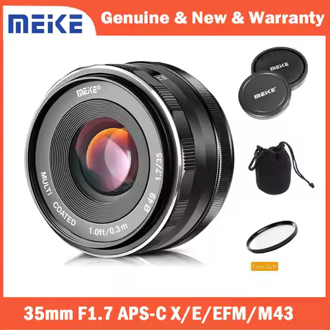 Meike 35mm F1.7 APS-C Lens for Panasonic Olympus 4/3 MFT M4/3 GH4 GH5 GH6 OM-1 Fujifilm X Sony E Can