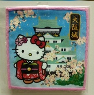 Hello Kitty 葉朗彩々 大阪城 櫻花 杯墊 眼鏡布 相機布 除塵布 螢幕布 清潔布 絨布 鏡頭布 纖維絨 購自日本 日本製 Made in Japan
