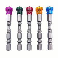 Bit magnetik pelbagai warna S2 yang tersedia dalam stok, panjang 65mm, bit pemutar skru elektrik, bi