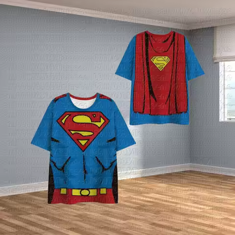 HOT TOYS 2024 Summer T-shirt Children Clothes Kawaii Superman T Shirts Anime Casual Clothes Kid Girl