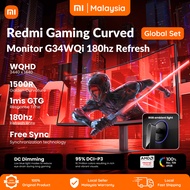 (Global) Xiaomi Curved Gaming Monitor 34" 180Hz High Refresh Rate RGB AMD FreeSync 1ms WQHD 21:9 34 