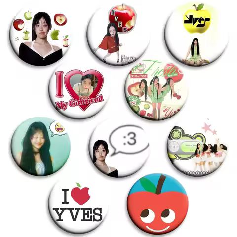 About YVES Album Cover Creative Brooches Yyxy LOONA Round Badge I Love Yves Enamel Pins for Bag Deco