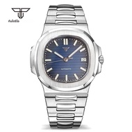 Tandorio สแควร์ 40 มม.ผู้ชายสแตนเลส NH35 นาฬิกาอัตโนมัติ Multicolor Dial Sapphire วันที่แปรงนาฬิกาข้