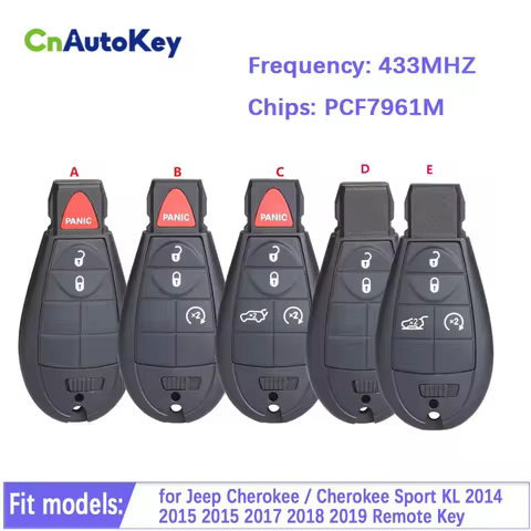CN086040 2/3/4/5 Button Aftermarket Smart Key For Jeep Cherokee Sport KL 2014-2019 Remote Fobik 433M