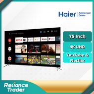 【FREE SHIPPING】Haier 75 Inch 4K UHD LED Android Series TV H75S5UG
