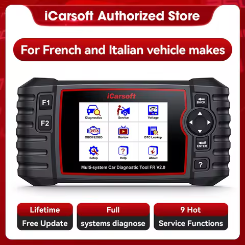 iCarsoft FR V2.0 OBD2 Scanner Professional Multi-Systems Car Diagnostic Tool for French & Italian Ve