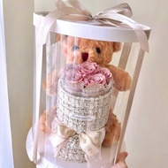 小熊花束 l 小熊抱抱花束禮盒 永生玫瑰 小香風花束 情人節花束