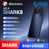 RJSEQ Blackview SHARK 8สมาร์ทโฟน,8GB + 128GB/256GB 64MP,G99 MTK Helio,5000MAh,6.78 "1080*2460 FHD + 120Hz โทรศัพท์มือถือ JEDTJ