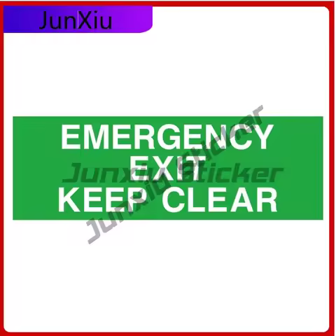 Emergency Exit Keep Clear Safety Warning Sign Vinyl Stickers Cover Scratch Bumper Motorcycle Refit D