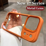 New 17 Series Cosmic Orange Metal Lens Transparent Phone Case for IPhone 17 Pro Max 17 Air 13 14 15 