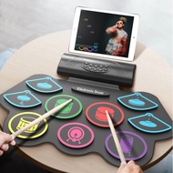 Children Portable Bluetooth Electronic Drum Hand Roll Rack Instrument Percussion Pad