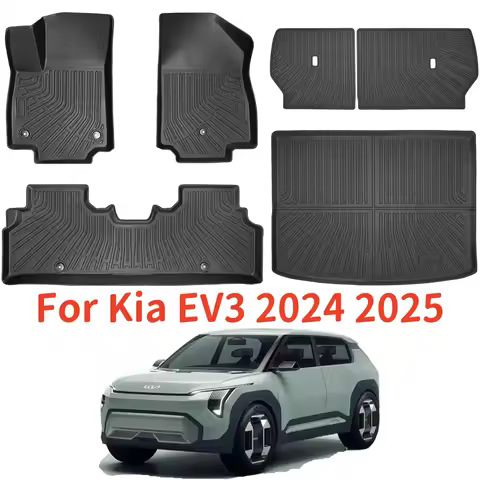For Kia EV3 2024 2025 TPE Floor Mats Trunk Mat Cargo Liner Cargo Mat, All Weather Back Seat Cover Pr