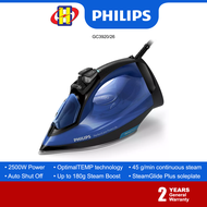 Philips Steam Iron (300ml / 2500W) SteamGlide Plus Soleplate Powerful Steam Automatic Shut-Off PerfectCare GC3920/26