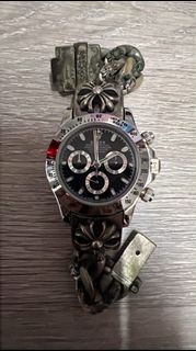 Rolex Daytona 訂製銀飾錶帶手錶