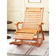 HY-# Rocking Chair Recliner Folding Lunch Break Home Balcony Bamboo Rocking Chair for Adults Summer Lazy Elderly Nap Lei