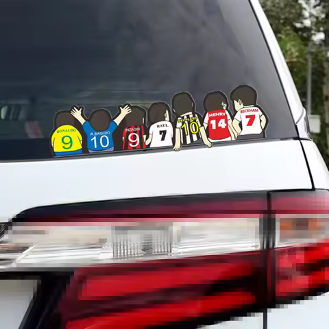 Z316# Car Sticker Football For Herry Baggio Piero Raul Cartoon Cute Funny Creative Decals Windshield