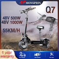 Motor 500W/1000W Electric Scooter for adult MONSPRIN Q7 Off-road Escooter electric scooter electric bicycle Top Speed 55KM/H Lithium Battery Travel Distance 40-150KM Waterproof IP54 birthday gift sealup basikal elektrik motor skuter elektrik 电动车自行车