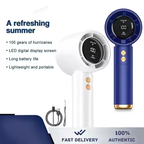 Portable High Speed Portable Turbo Fan Cooler Fan 100-Speed Adjustment High-Speed Fan Handheld Fan M