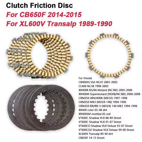 Motorcycle Clutch Friction Disc Steel Plate Kit For Honda CB650F CB 650F 650 F CB400SS XL600V XR400 